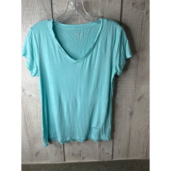 Apt. 9 & Cato Womens Short Sleeve T-Shirts M Cotton Blend Black & Aqua Lot of 2 - Picture 2 of 13